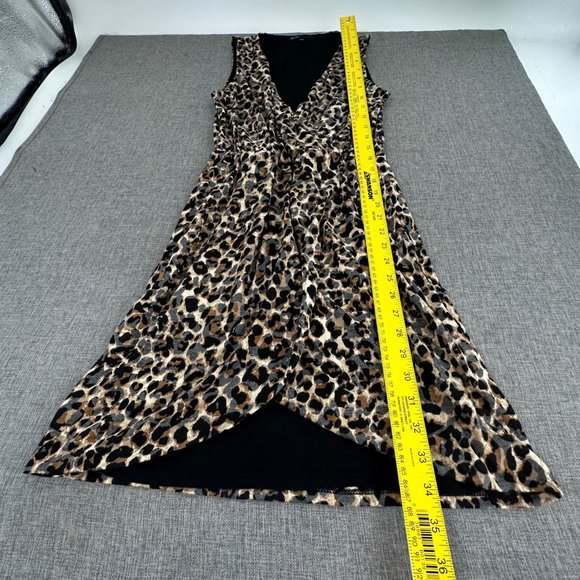 Gibson Dress Animal/ Leopard Print Stretch Soft Comfy Elastic Waist XXS V-Neck - Picture 8 of 16
